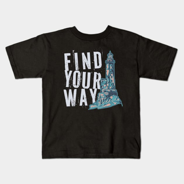 Find Your Way Kids T-Shirt by Mako Design 